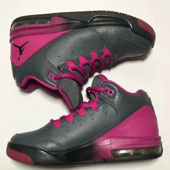 Jordan Flight Origin 2 GG Grey & Fuchsia Shoes - Picture 5 of 10